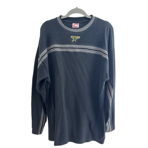 Vintage 90’s Oversized Cadre XL Dallas Stars Thermal Grey Black Long Sleeve